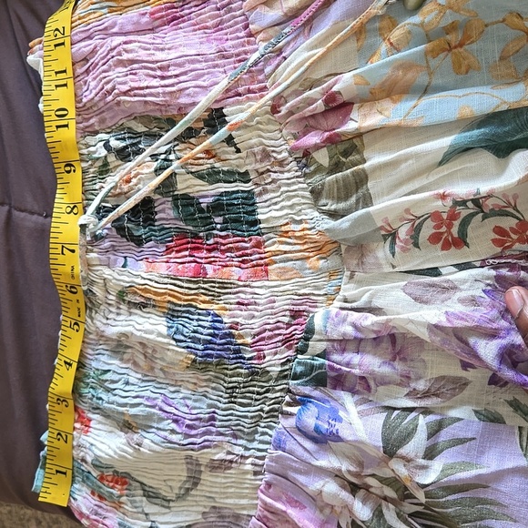 Women’s Zara Floral Mix Print High Rise Flowy Cottagecore Bohemian Short Small - Picture 6 of 13